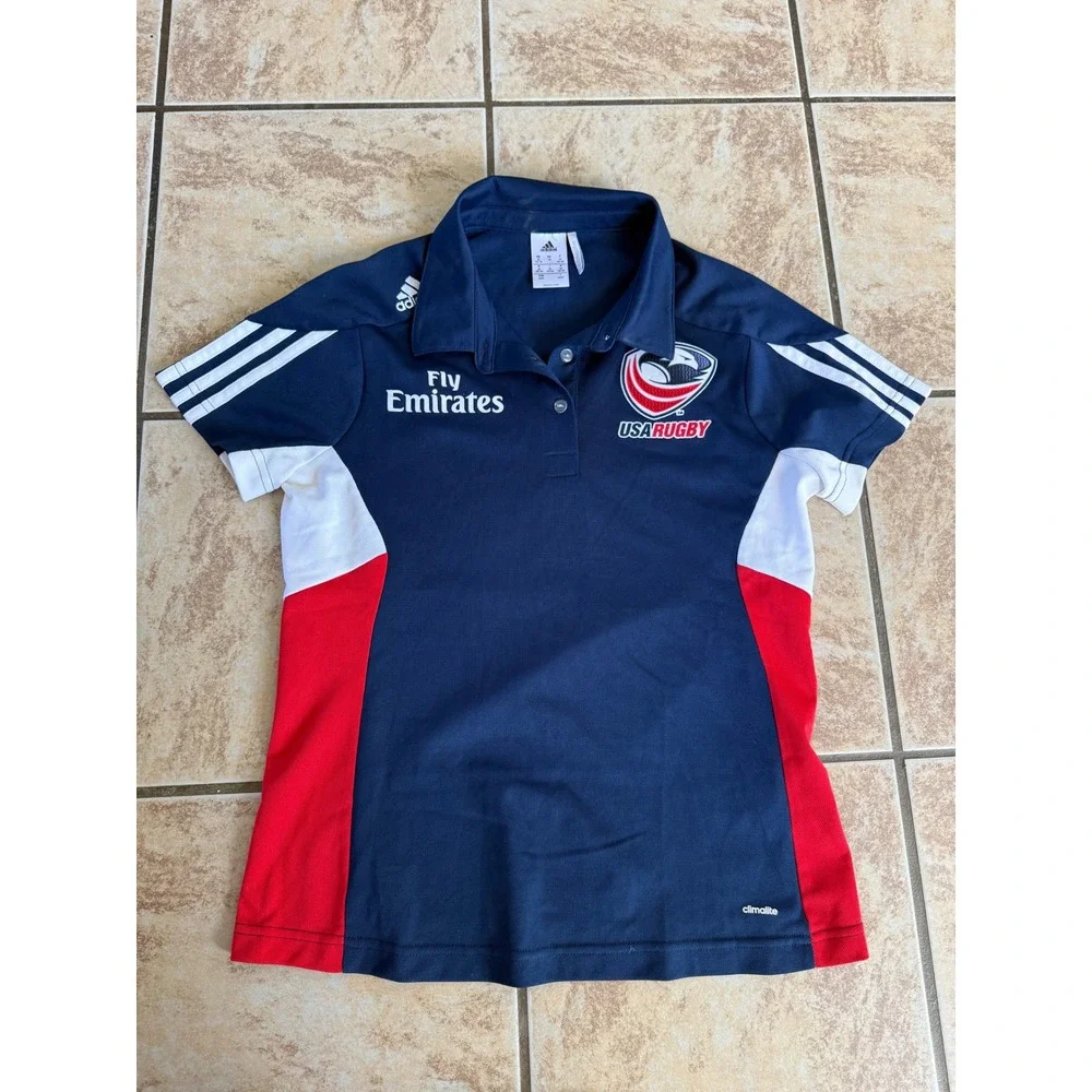 Adidas USA Rugby Fly Emirates Polo Shirt & Canterbury Shorts Set Medium Navy